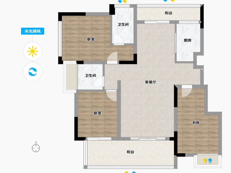 四川省-眉山市-强盛世家-103.93-户型库-采光通风