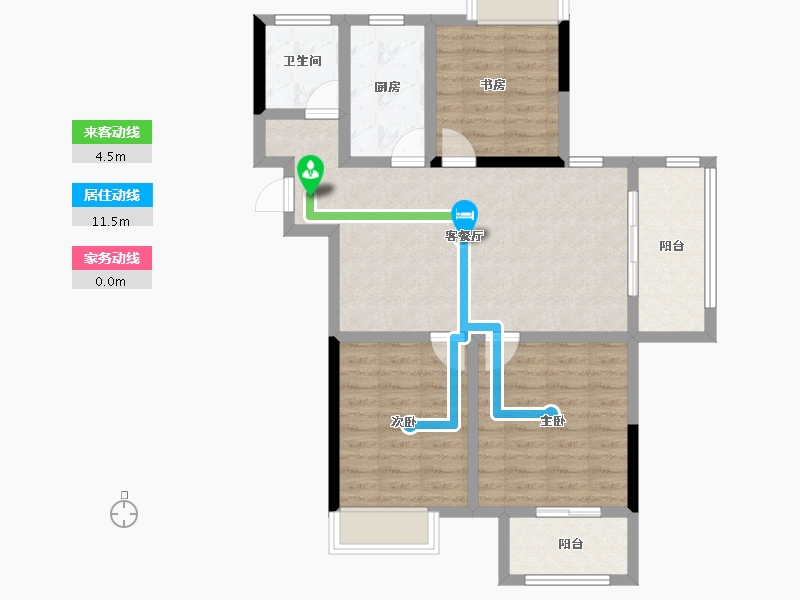 安徽省-宣城市-金銮御林河畔-81.16-户型库-动静线