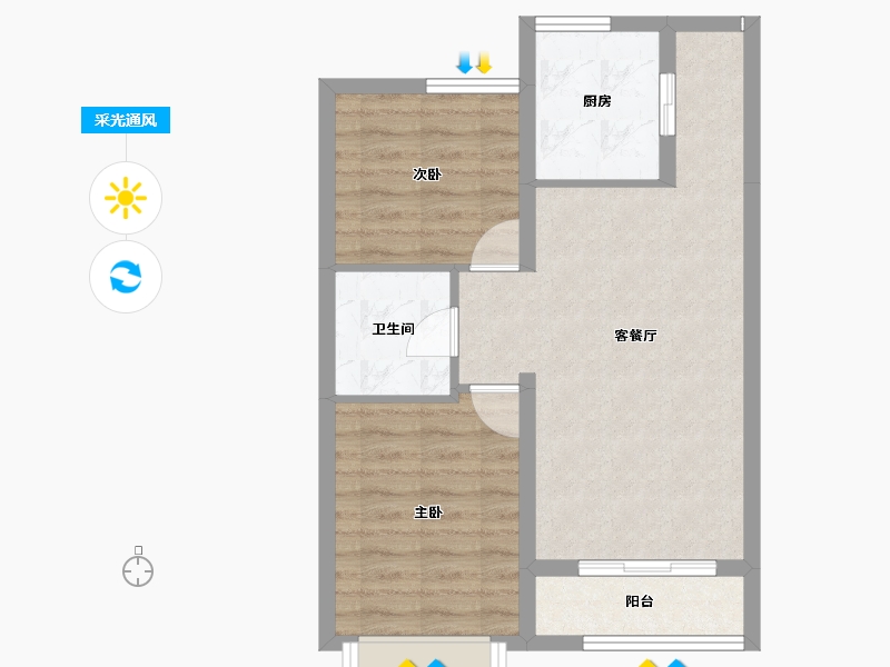 河北省-石家庄市-瀚正御璟城-57.25-户型库-采光通风