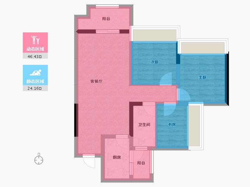 四川省-遂宁市-绿地·遂宁1958文创产业项目-61.59-户型库-动静分区