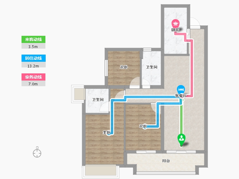 广东省-广州市-绿地越秀海玥-80.13-户型库-动静线