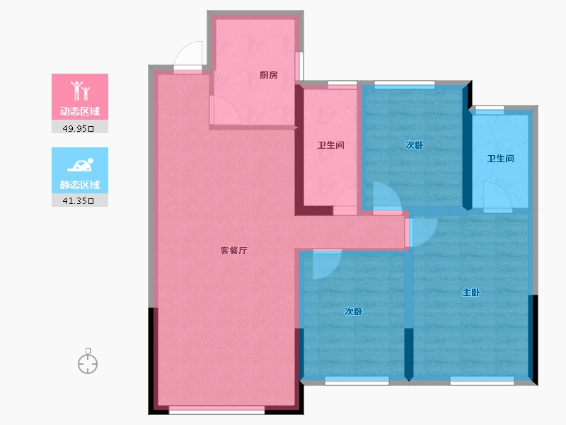 内蒙古自治区-通辽市-诚达·龙庭御府-81.16-户型库-动静分区