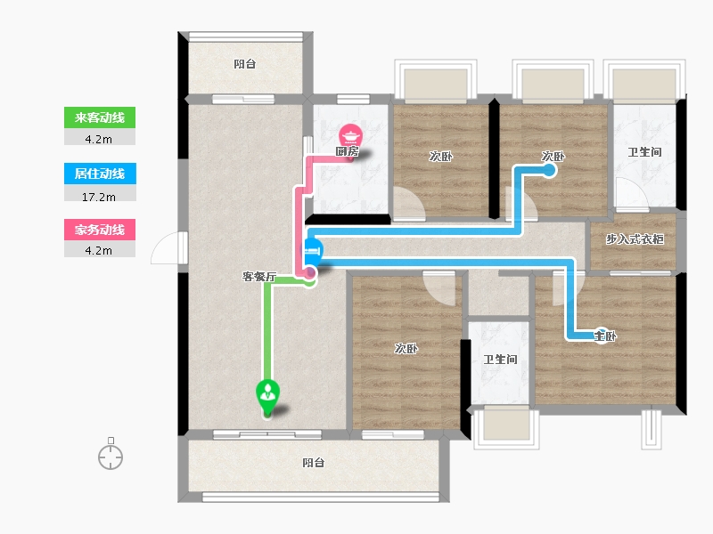 广东省-梅州市-敏捷奥园珑玥府-97.13-户型库-动静线