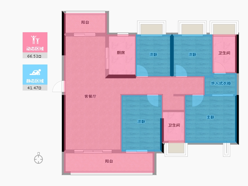 广东省-梅州市-敏捷奥园珑玥府-97.13-户型库-动静分区