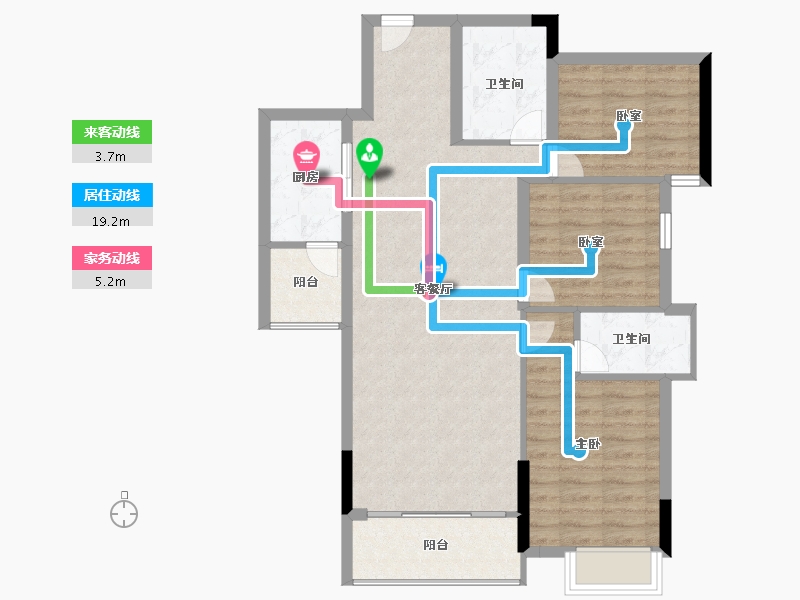 广东省-梅州市-狮城华府-86.30-户型库-动静线