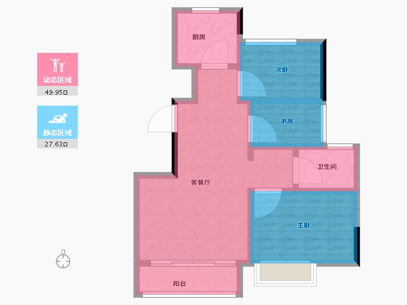 山东省-烟台市-山海名苑-68.80-户型库-动静分区