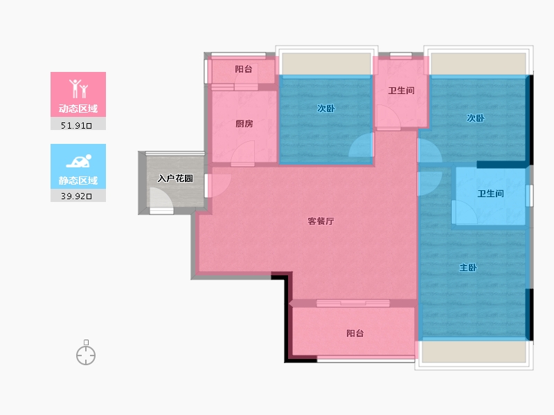 安徽省-宿州市-彼岸星城·融耀-86.49-户型库-动静分区