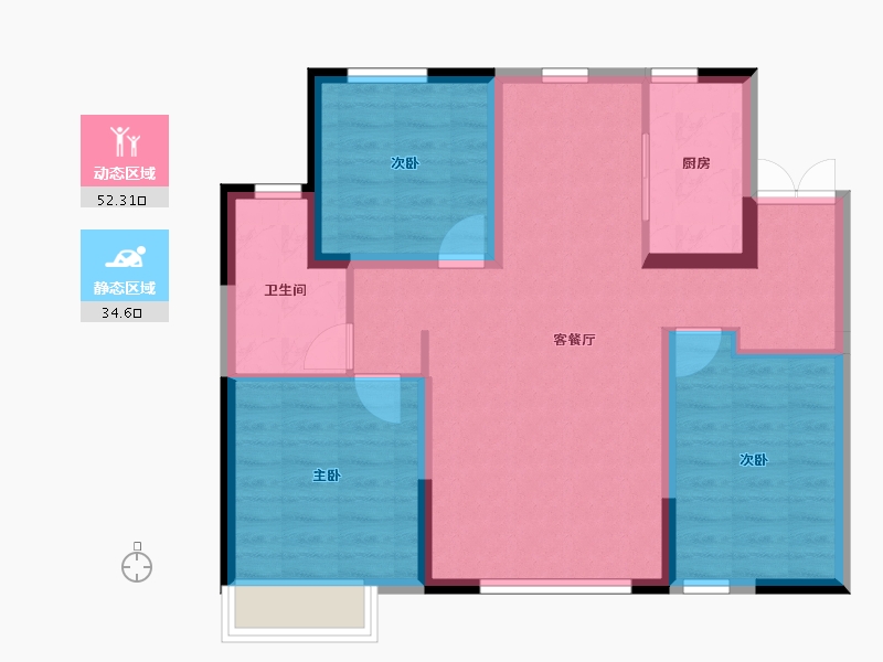 内蒙古自治区-通辽市-诚达·林语江南-77.58-户型库-动静分区