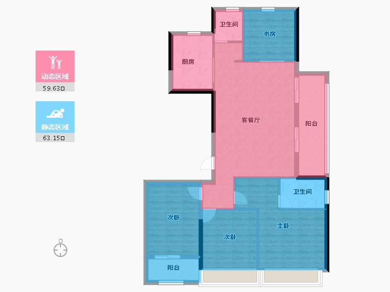 浙江省-温州市-德信天宸-111.20-户型库-动静分区