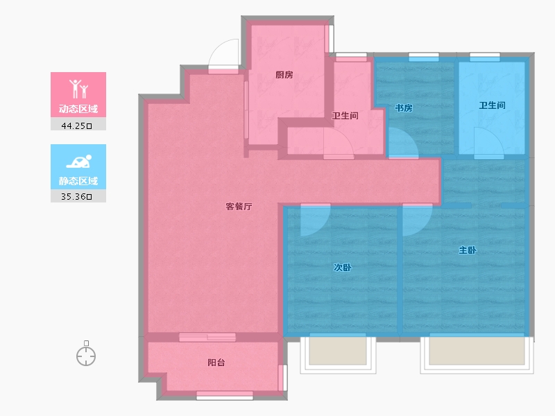 浙江省-温州市-置信弘润海上传奇-70.70-户型库-动静分区