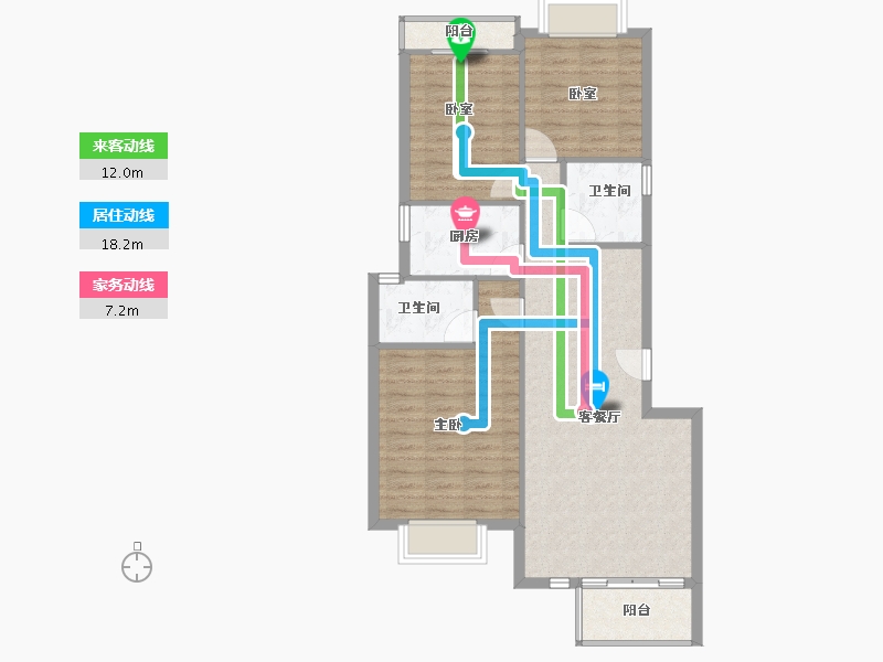 安徽省-宿州市-彼岸星城·融耀-85.65-户型库-动静线