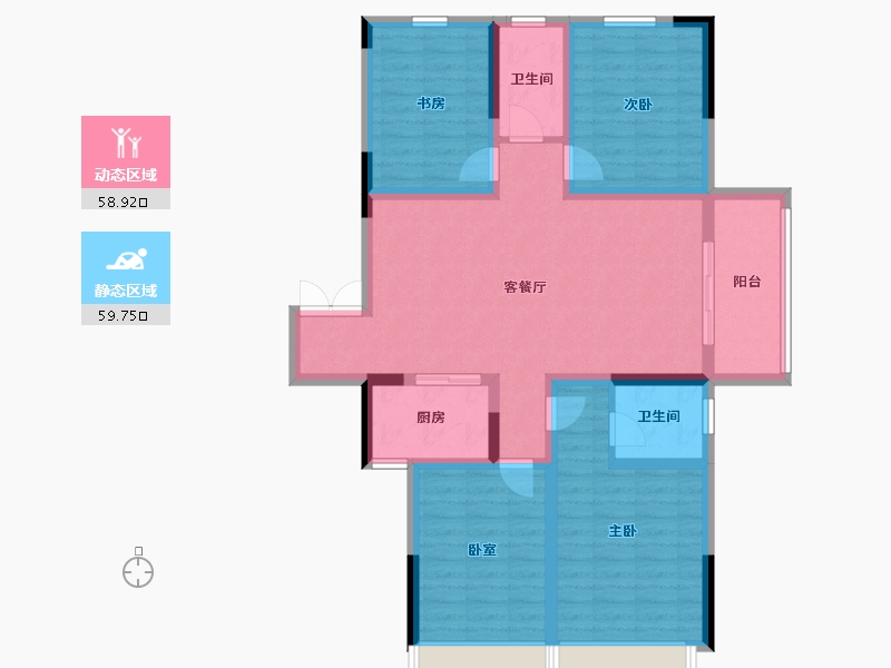 河南省-许昌市-万山运河绿都-105.60-户型库-动静分区