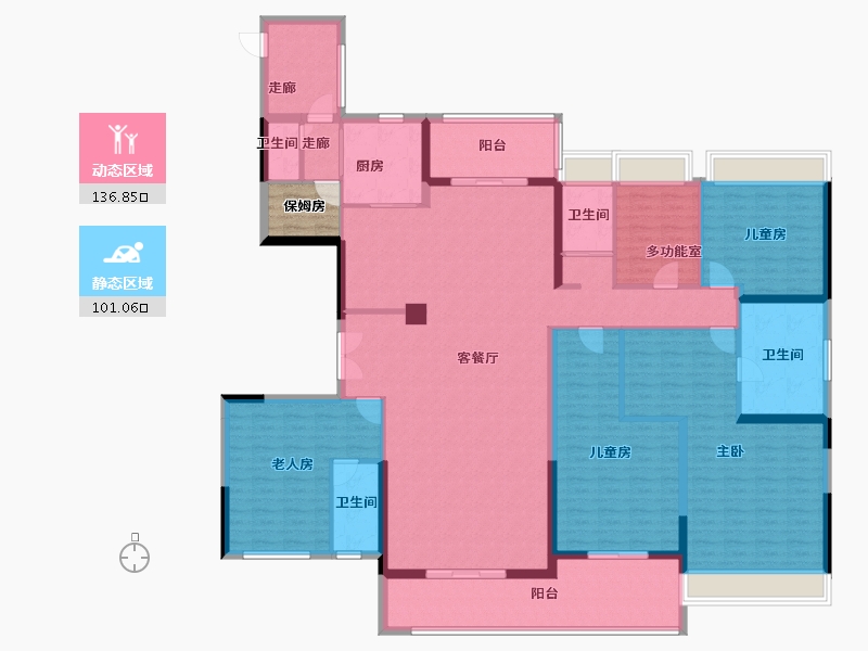 广东省-清远市-碧桂园江与峸-220.80-户型库-动静分区