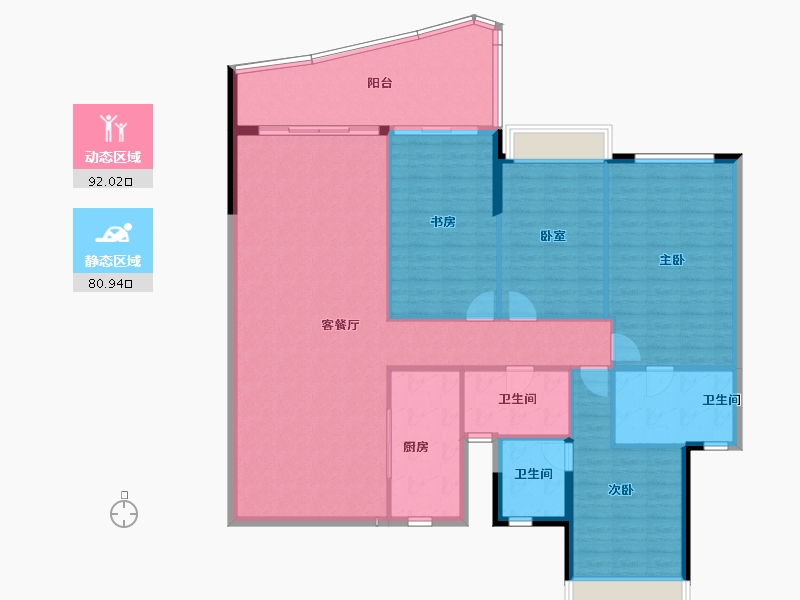 广东省-广州市-南天名苑-160.12-户型库-动静分区