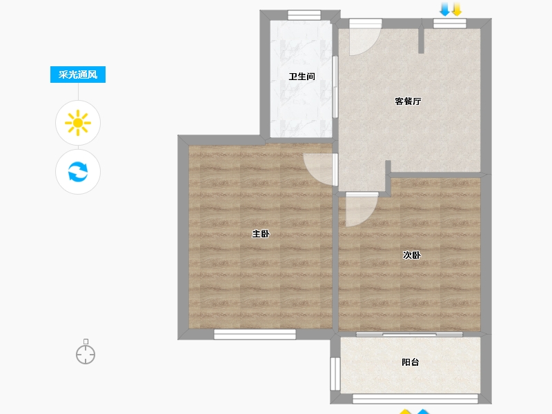 上海-上海市-茶花园-49.90-户型库-采光通风