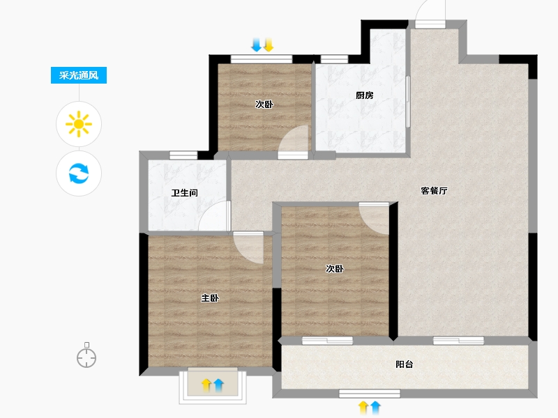 浙江省-杭州市-大华峰汇华城-96.00-户型库-采光通风