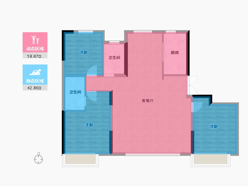 内蒙古自治区-通辽市-诚达·林语江南-92.09-户型库-动静分区