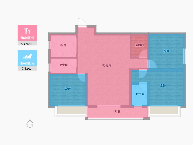 河南省-许昌市-千玺楽苑-82.43-户型库-动静分区