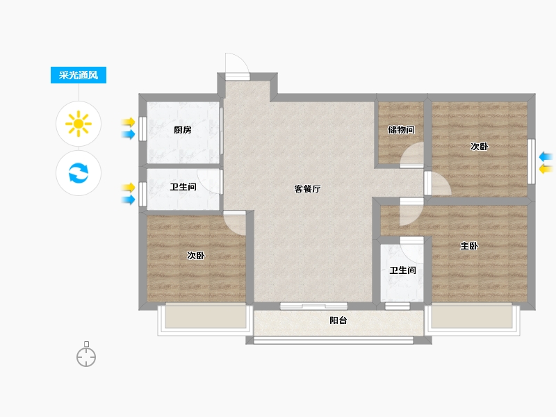 河南省-许昌市-千玺楽苑-82.43-户型库-采光通风