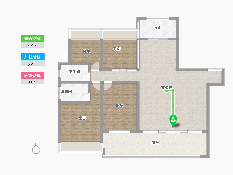 云南省-红河哈尼族彝族自治州-城发·沁园-134.75-户型库-动静线