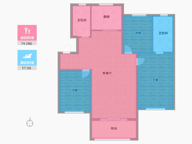 辽宁省-盘锦市-总部生态城·泰郡三期-119.31-户型库-动静分区