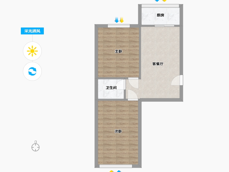 广东省-中山市-鼎盛公寓-52.00-户型库-采光通风