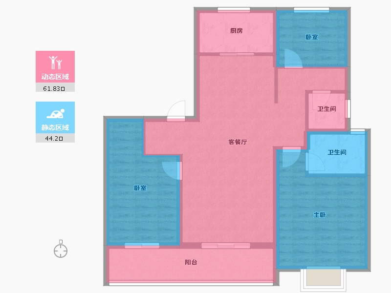 山东省-泰安市-开元盛世·福园-95.21-户型库-动静分区