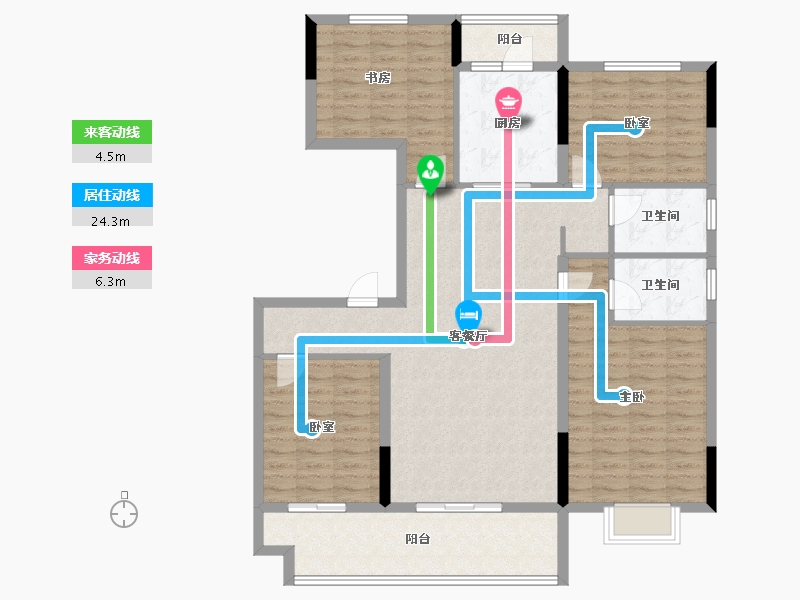 山东省-泰安市-碧桂园青云棠樾-123.21-户型库-动静线