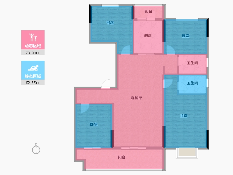 山东省-泰安市-碧桂园青云棠樾-123.21-户型库-动静分区