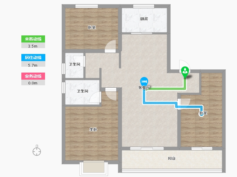 山东省-泰安市-开元盛世·福园-98.41-户型库-动静线