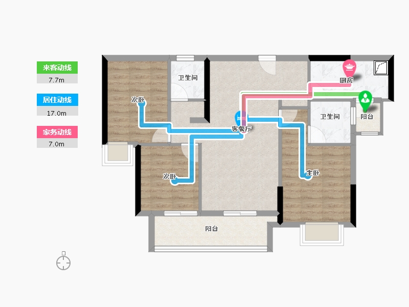 广东省-梅州市-敏捷奥园珑玥府-79.68-户型库-动静线