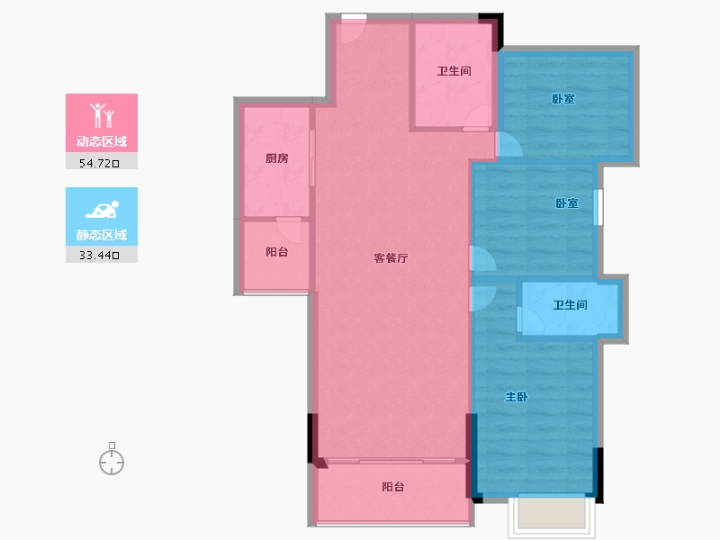 广东省-梅州市-狮城华府-80.00-户型库-动静分区