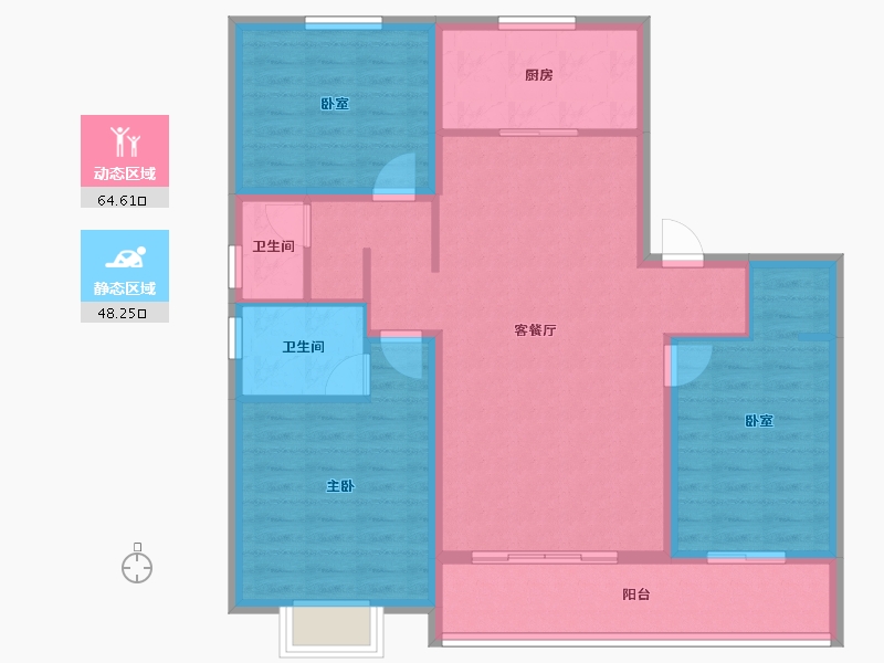 山东省-泰安市-开元盛世·福园-101.61-户型库-动静分区