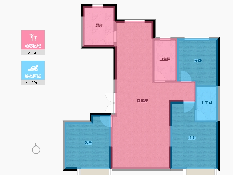 内蒙古自治区-通辽市-诚达·林语江南-87.41-户型库-动静分区