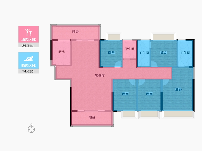 湖南省-郴州市-新东方锦绣庄园-145.92-户型库-动静分区