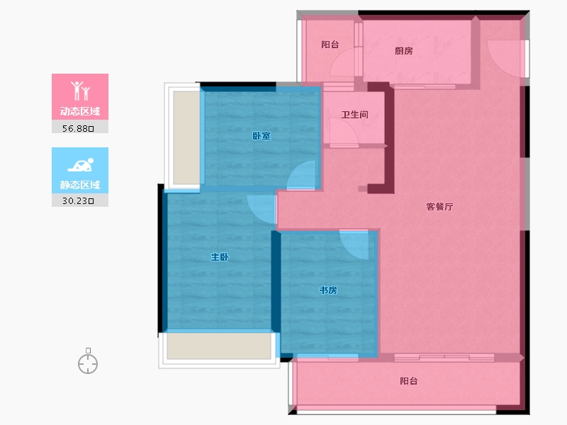 湖南省-郴州市-熠通公馆-78.07-户型库-动静分区