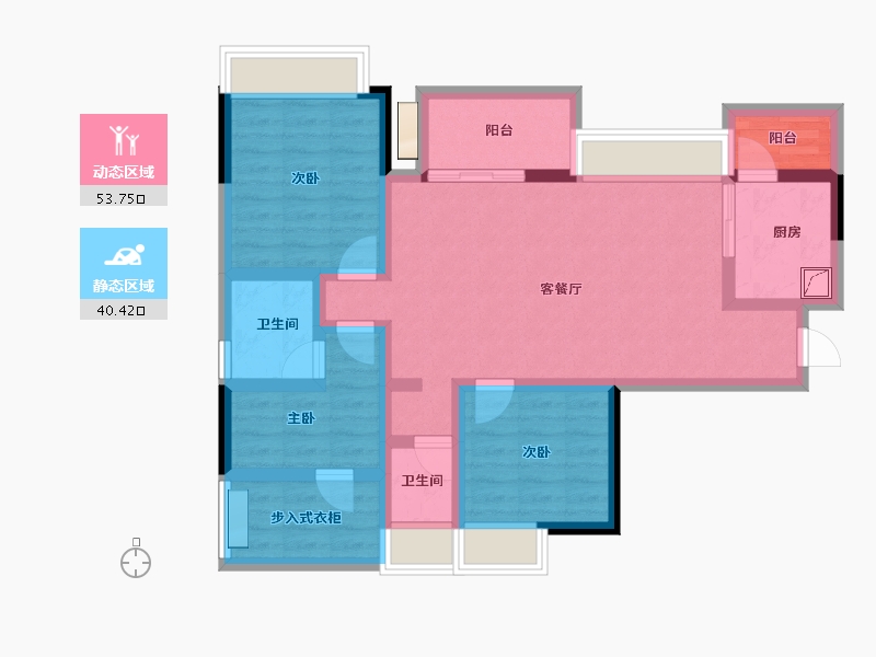 四川省-成都市-华侨城融创春风十里-81.84-户型库-动静分区