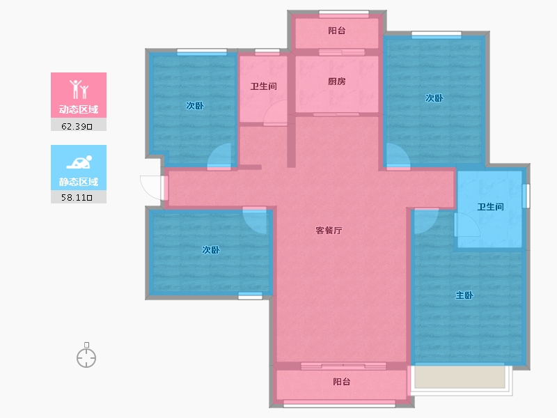 河南省-许昌市-千玺楽苑-107.49-户型库-动静分区