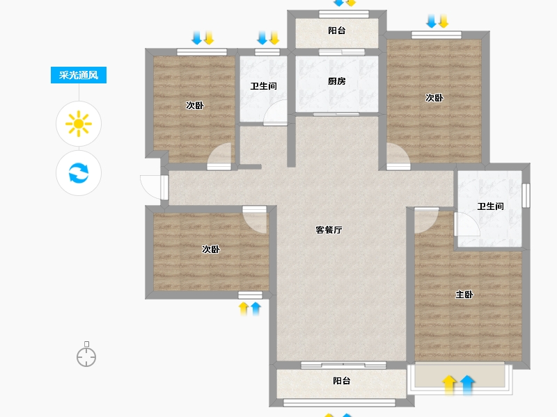 河南省-许昌市-千玺楽苑-107.49-户型库-采光通风