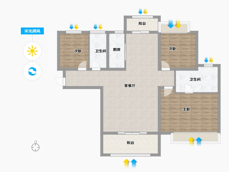 河南省-许昌市-千玺楽苑-115.06-户型库-采光通风