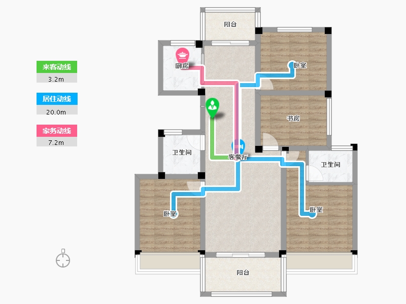 湖南省-郴州市-江湾壹号-101.35-户型库-动静线