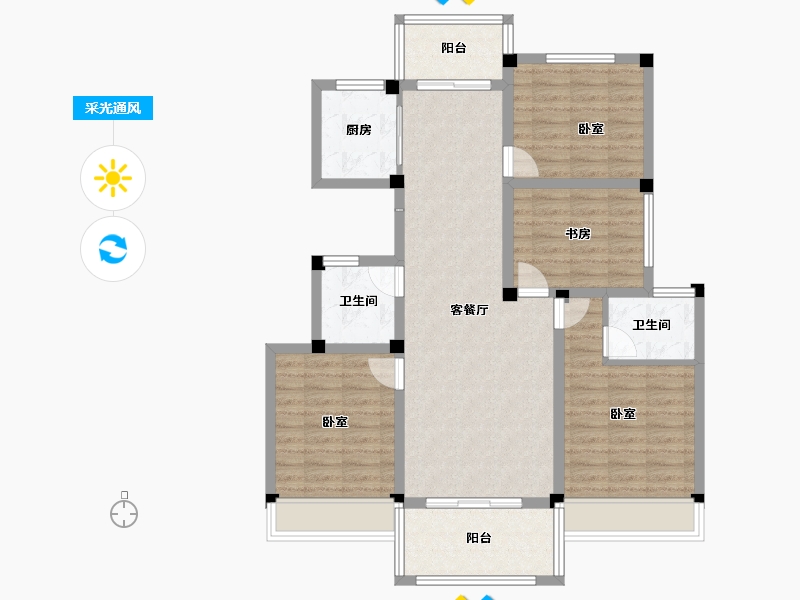 湖南省-郴州市-江湾壹号-101.35-户型库-采光通风