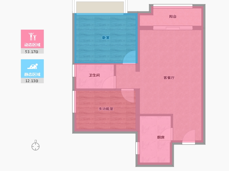 广东省-广州市-绿地越秀海玥-58.42-户型库-动静分区