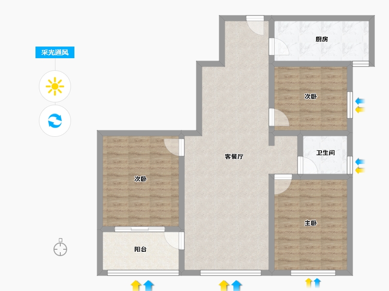 河南省-许昌市-千玺楽苑-93.39-户型库-采光通风