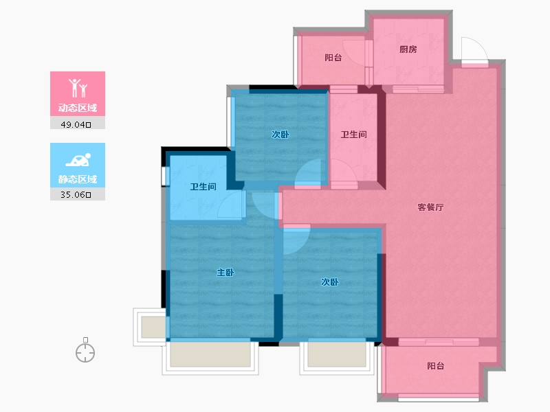 四川省-眉山市-领地蘭台府-73.88-户型库-动静分区