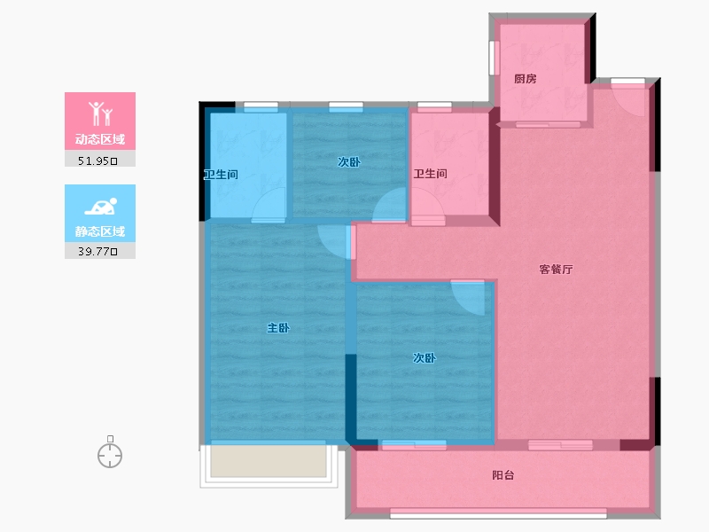 浙江省-温州市-德信天宸-82.40-户型库-动静分区