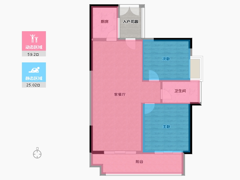 湖北省-襄阳市-融侨城融侨悦府-80.56-户型库-动静分区