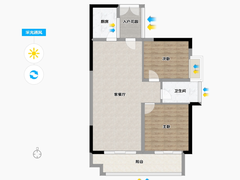 湖北省-襄阳市-融侨城融侨悦府-80.56-户型库-采光通风