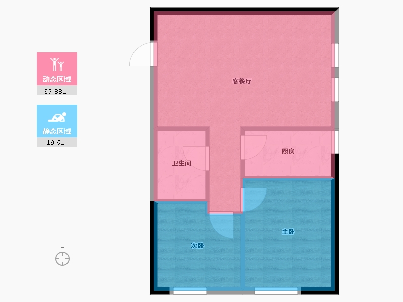 云南省-昆明市-新希望白麓城-56.00-户型库-动静分区