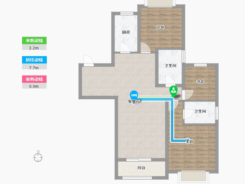 江苏省-苏州市-嘉骏峰庭-89.96-户型库-动静线